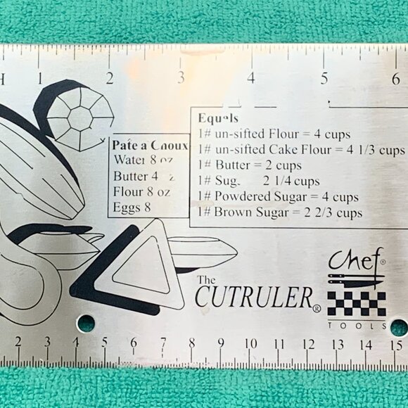 CHEF TOOLS The CutRuler Profesional Chef Tool Measuring Conversion Kitchen Ruler - Picture 8 of 11